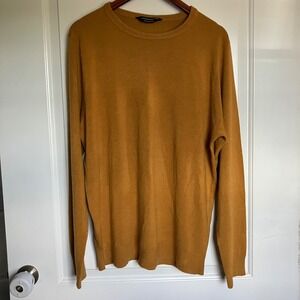 Cedar Wood State Mens XXL Mustard Yellow Crew Neck Long Sleeve Knit Sweater